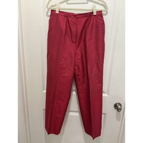 Kasper Pants Suit Size 12 100% Silk Multicolor Long Sleeve - Picture 7 of 12